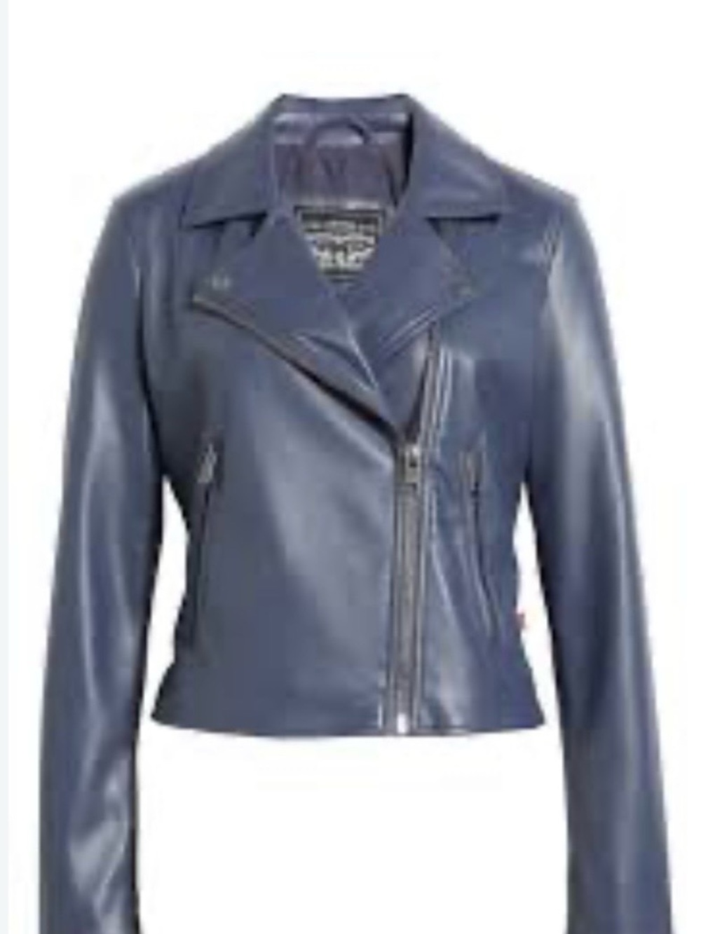 Womens Blue Faux Leather Moto Jacket - Levi Strauss